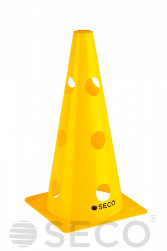 Yellow SECO® training cone with holes 32 cm