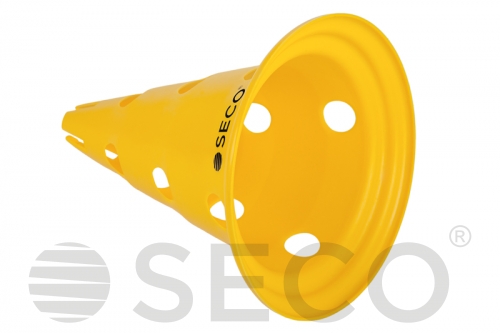 Cono de entrenamiento con agujeros SECO® 30 cm amarillo