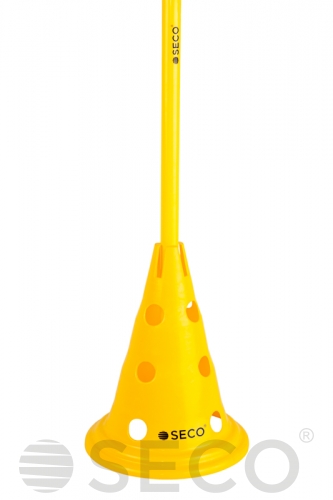 Yellow SECO® training cone with holes 30 cm