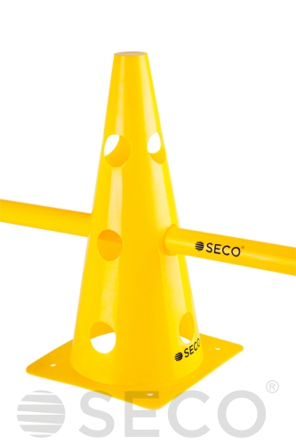 Yellow SECO® training cone with holes 32 cm
