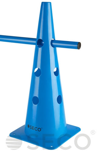 Blue SECO® training cone with holes 48 cm